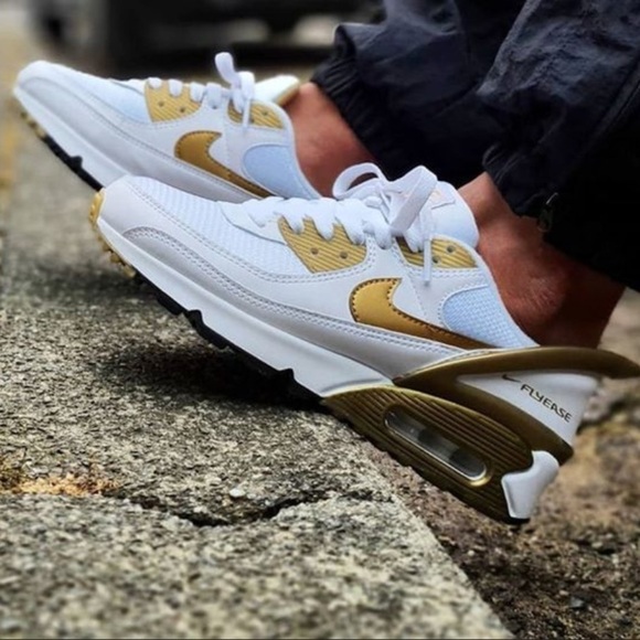 Nike Other - Nike Air  Max 90 Flyease White/Gold CU0814-100
